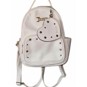 JUICY COUTURE All Out Of Love Mini Backpack White Gold Studs Heart Coin Purse